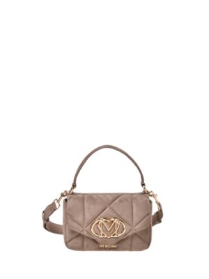 MOSCHINO - Borsa embossed velour pl sabbia