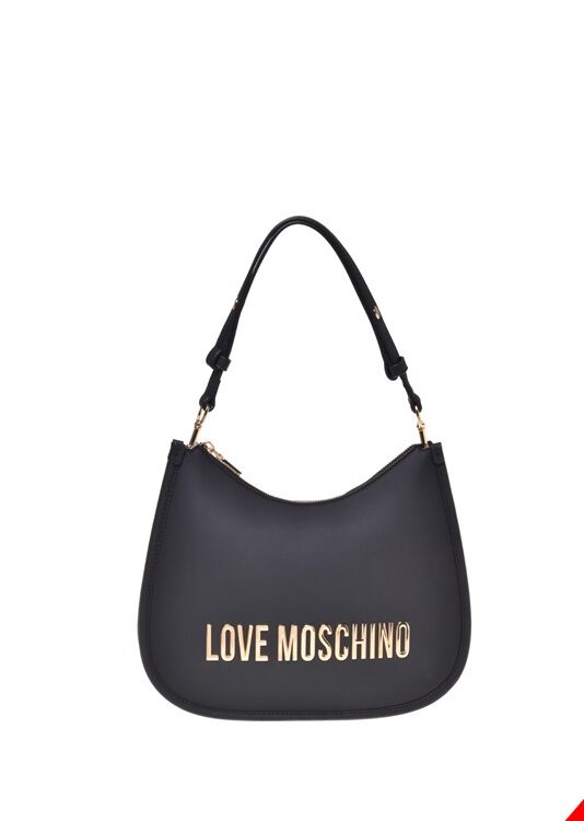 MOSCHINO - Borsa pu grs nero galv.nikel