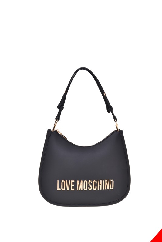 MOSCHINO - Borsa pu grs nero galv.nikel