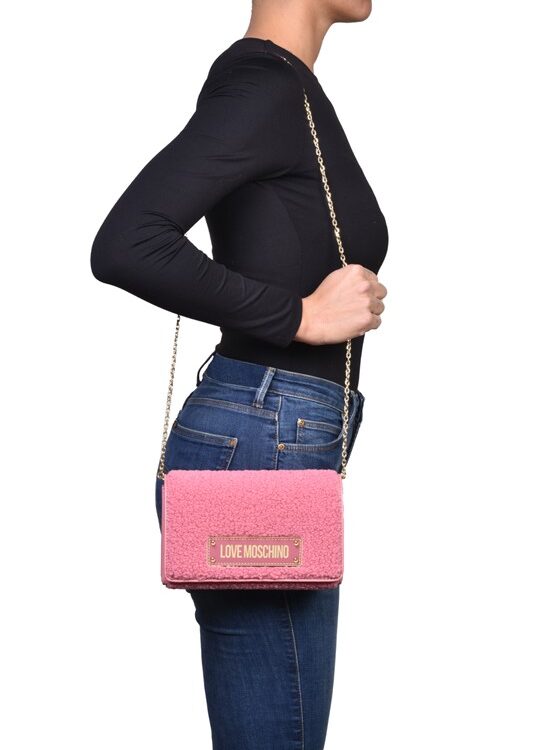 MOSCHINO - Borsa soft pl+pu rosa antico