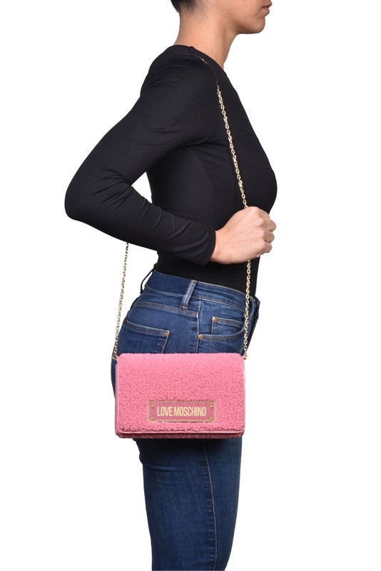 MOSCHINO - Borsa soft pl+pu rosa antico