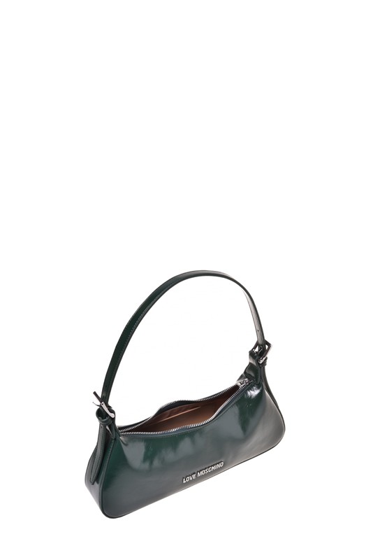 MOSCHINO - Borsa pu verde galv.nichel