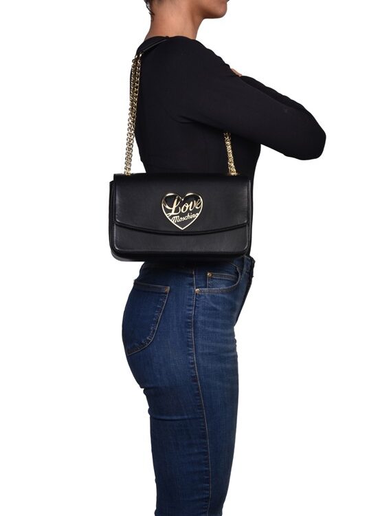 MOSCHINO - Borsa pu nero+cuore nero