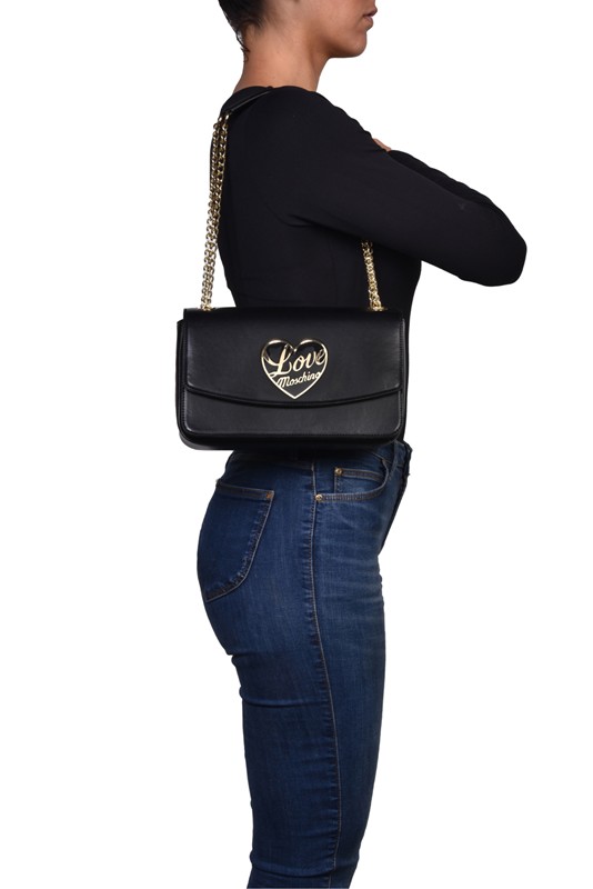 MOSCHINO - Borsa pu nero+cuore nero