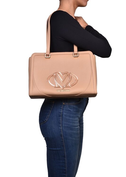 MOSCHINO - Borsa pu avorio