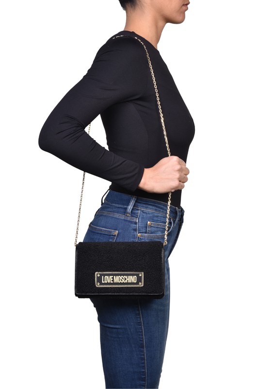 MOSCHINO - Borsa soft pl+pu nero