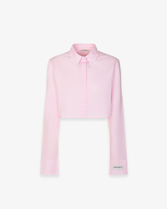 HINNOMINATE - Camicia corta rigata in cotone