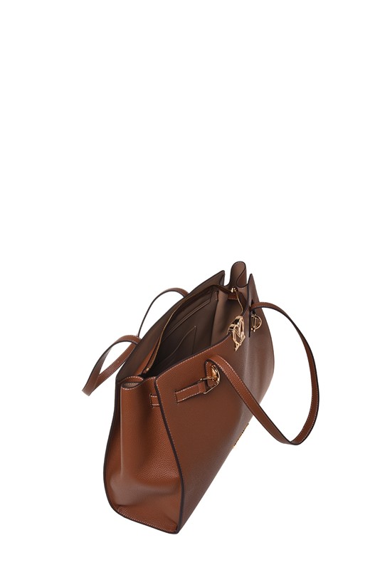 MOSCHINO - Borsa pu grs cuoio