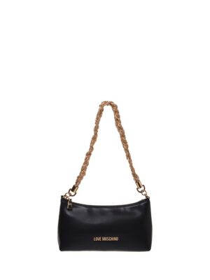 MOSCHINO - Borsa pu nero+galv.oro