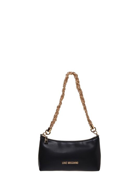 MOSCHINO - Borsa pu nero+galv.oro