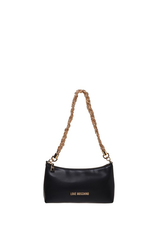 MOSCHINO - Borsa pu nero+galv.oro