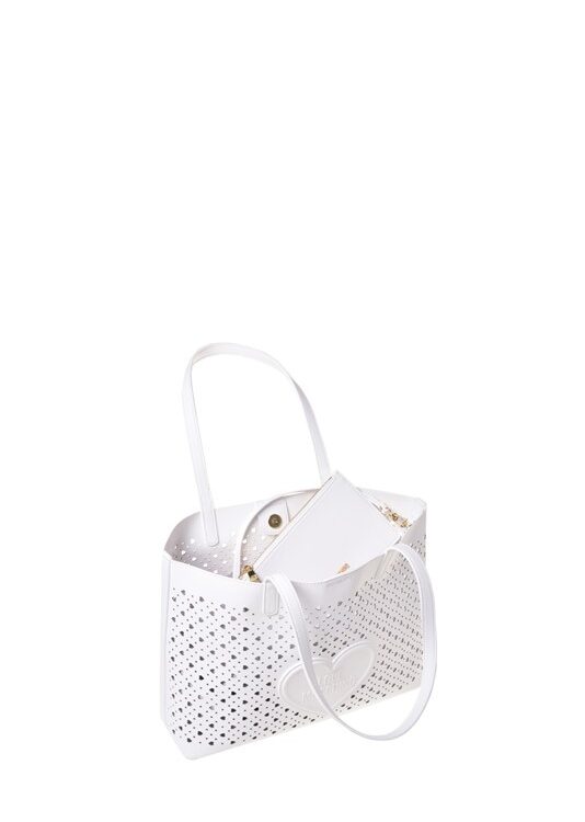 MOSCHINO - Borsa pu bianco