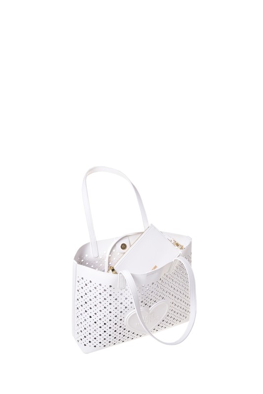 MOSCHINO - Borsa pu bianco