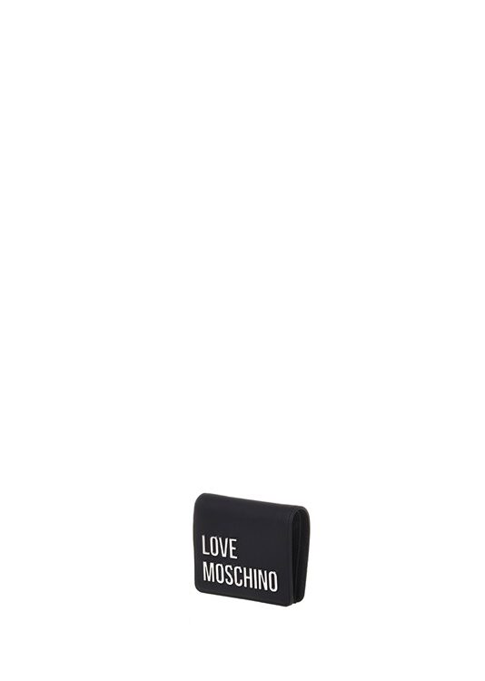 MOSCHINO - Portafoglio grs pu nero+galv.nikel