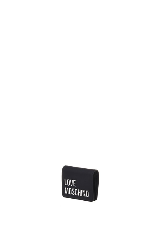 MOSCHINO - Portafoglio grs pu nero+galv.nikel