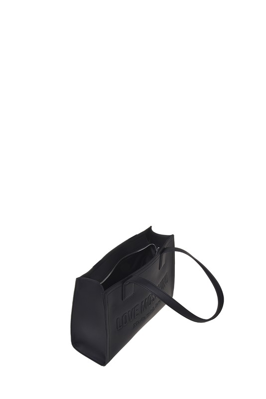 MOSCHINO - Borsa pu grs nero