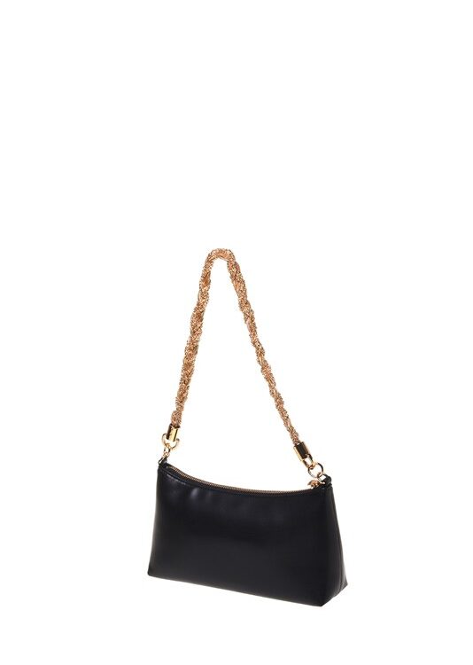 MOSCHINO - Borsa pu nero+galv.oro