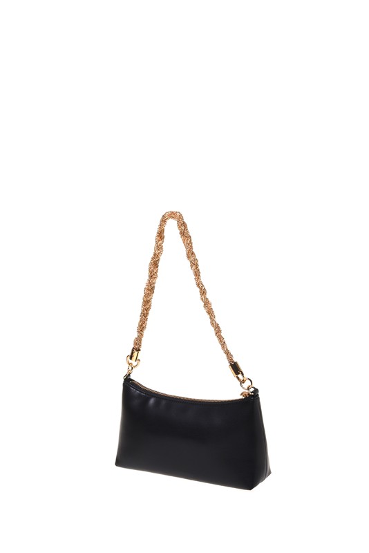MOSCHINO - Borsa pu nero+galv.oro