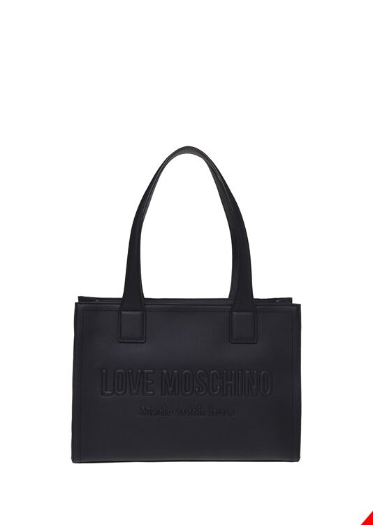 MOSCHINO - Borsa pu grs nero