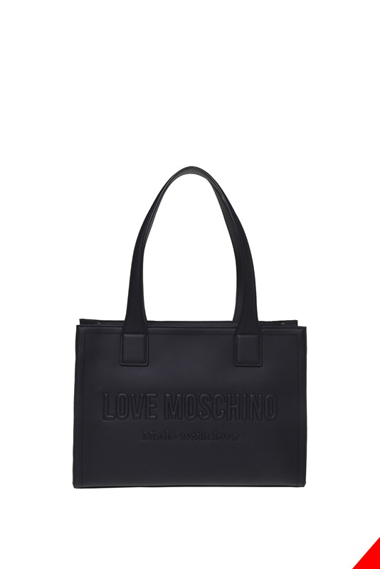 MOSCHINO - Borsa pu grs nero