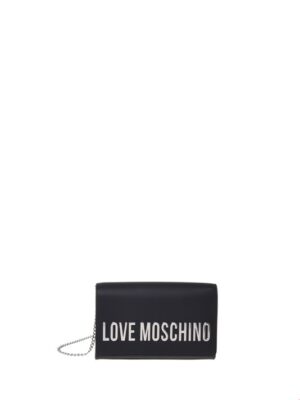 MOSCHINO - Borsa pu grs nero galv.nikel