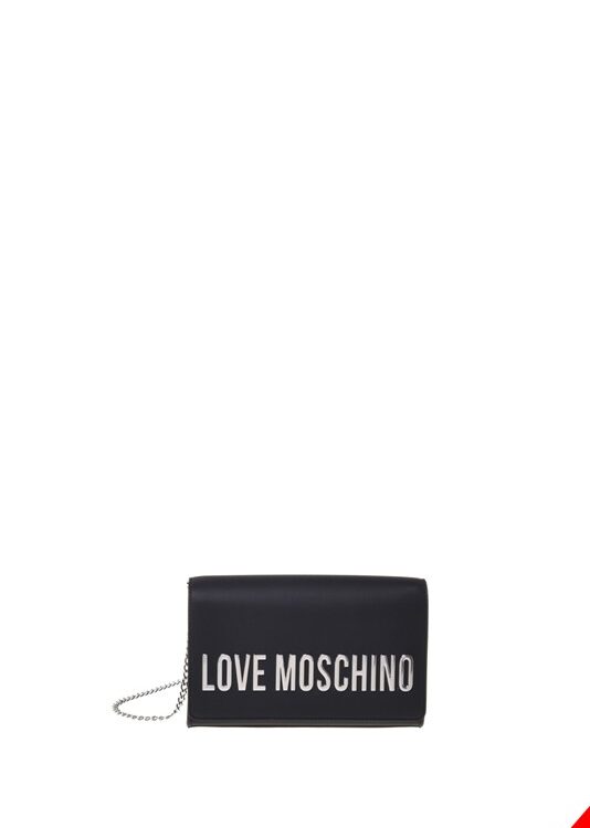 MOSCHINO - Borsa pu grs nero galv.nikel