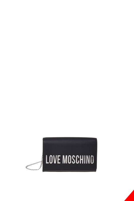 MOSCHINO - Borsa pu grs nero galv.nikel