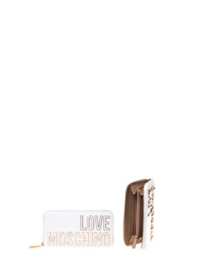 MOSCHINO - Portafoglio pu bianco