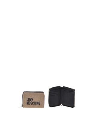 MOSCHINO - Portafoglio canvas oro