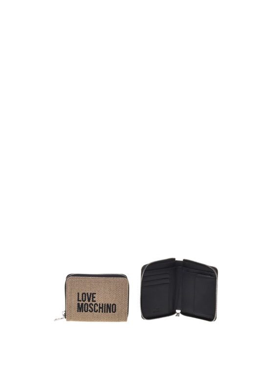 MOSCHINO - Portafoglio canvas oro