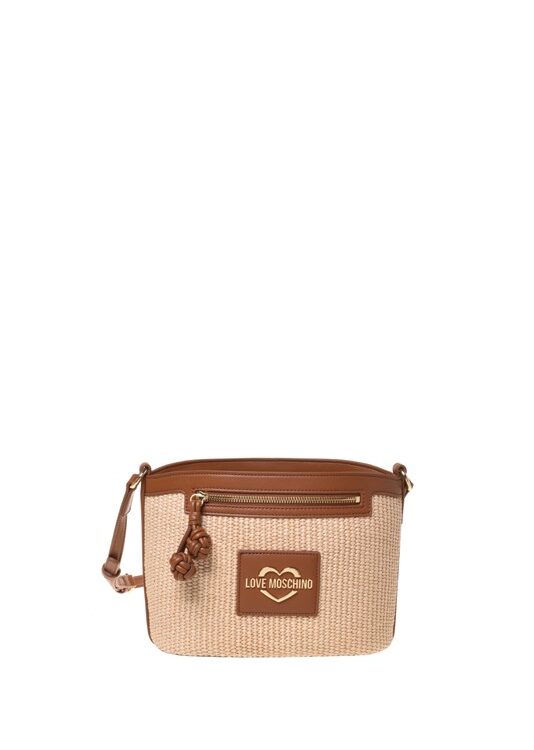 MOSCHINO - Borsa straw+pu cuoio