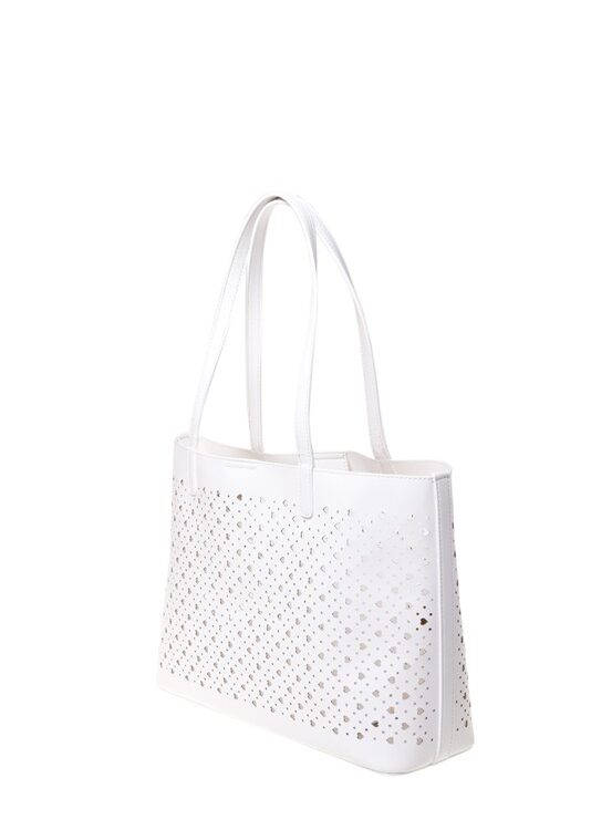 MOSCHINO - Borsa pu bianco
