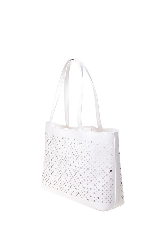 MOSCHINO - Borsa pu bianco