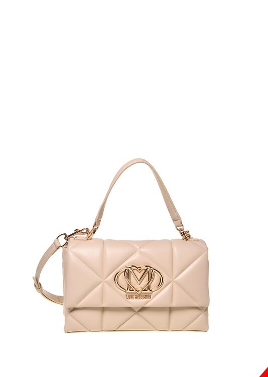 MOSCHINO - Borsa pu embossed burro