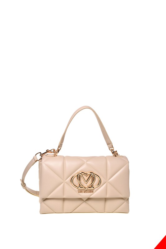 MOSCHINO - Borsa pu embossed burro