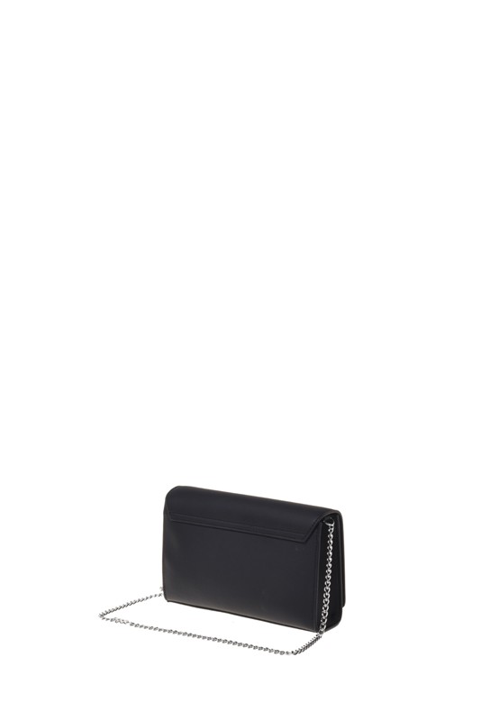 MOSCHINO - Borsa pu grs nero galv.nikel