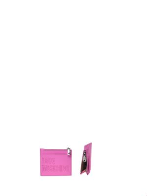 MOSCHINO - Portacarte pu grs fuxia