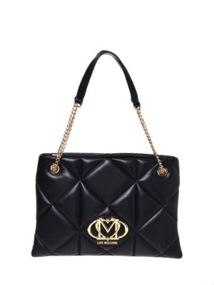MOSCHINO - Borsa pu embossed nero
