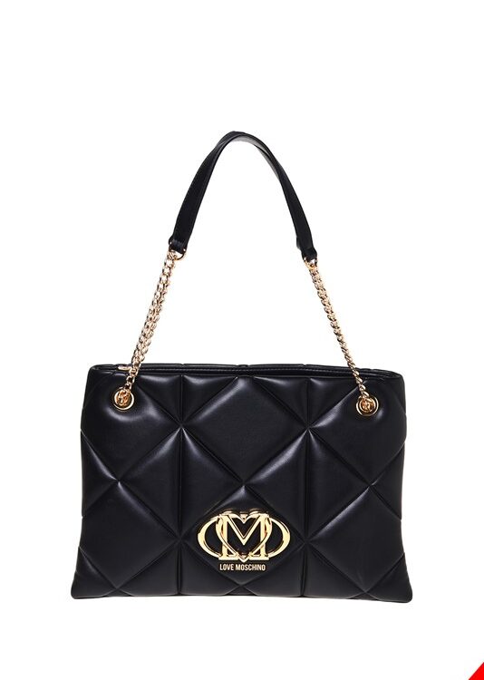 MOSCHINO - Borsa pu embossed nero