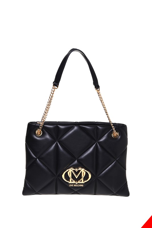 MOSCHINO - Borsa pu embossed nero