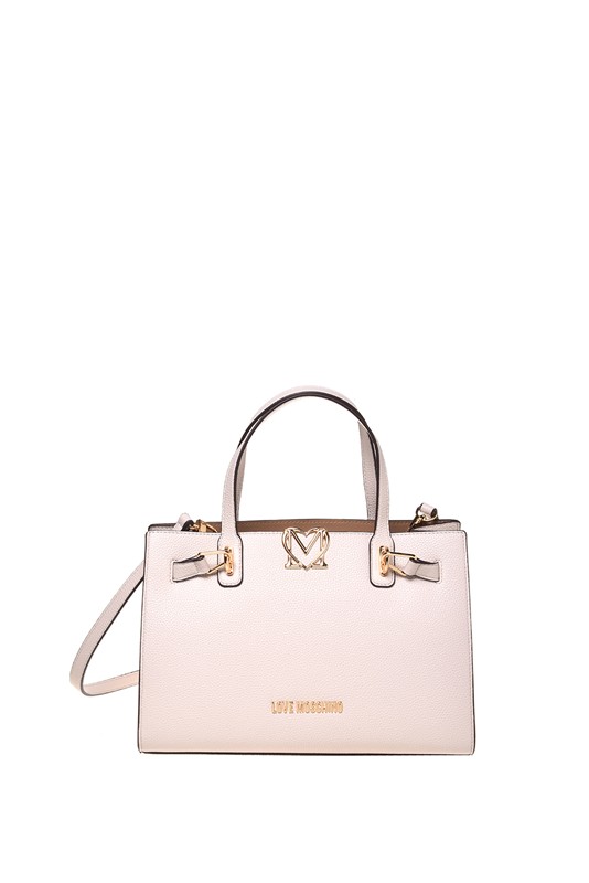 MOSCHINO - Borsa pu grs avorio