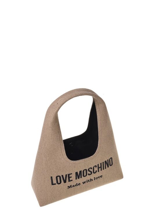 MOSCHINO - Borsa canvas oro
