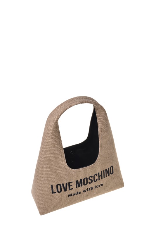 MOSCHINO - Borsa canvas oro
