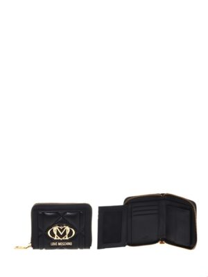 MOSCHINO - Portafoglio pu embossed nero