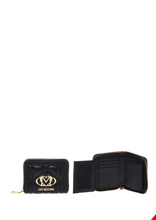 MOSCHINO - Portafoglio pu embossed nero