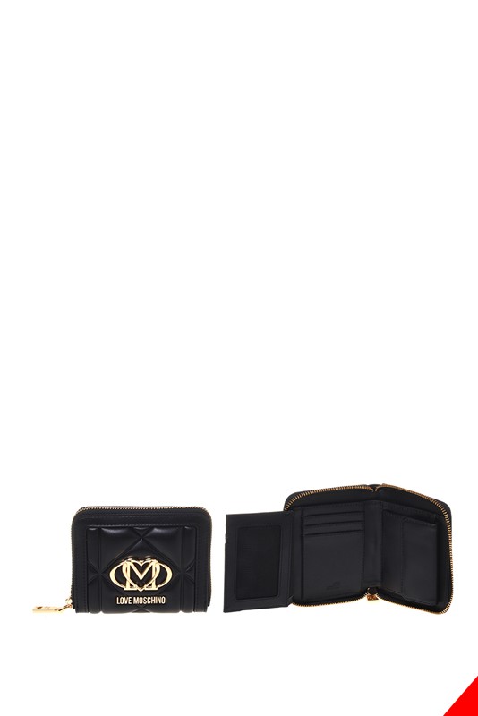 MOSCHINO - Portafoglio pu embossed nero