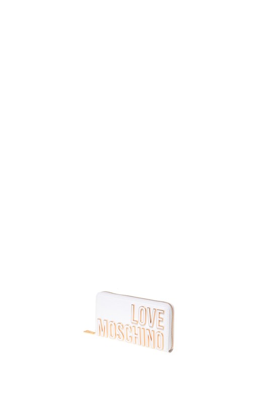 MOSCHINO - Portafoglio pu bianco
