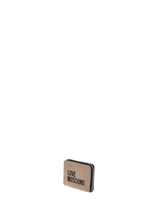 MOSCHINO - Portafoglio canvas oro