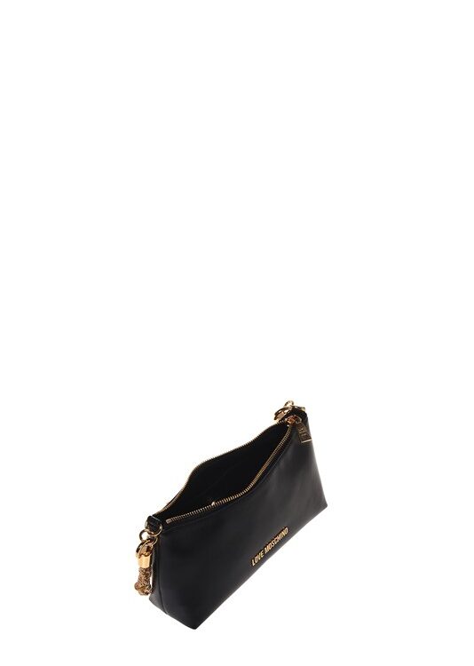MOSCHINO - Borsa pu nero+galv.oro