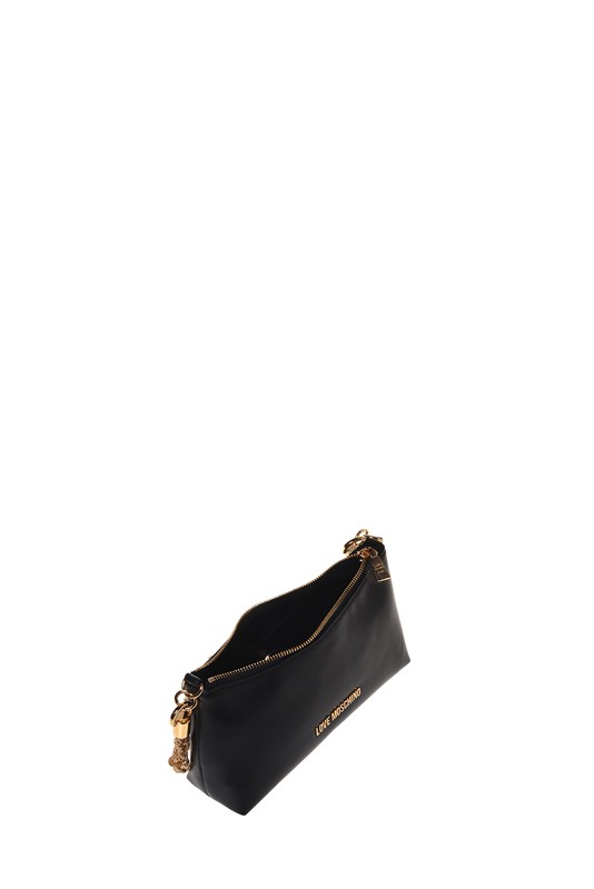 MOSCHINO - Borsa pu nero+galv.oro